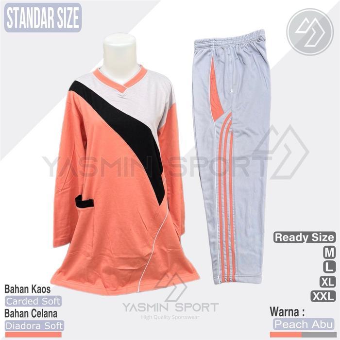 Baju Setelan Olahraga Wanita Muslimah / One Set Baju Olahraga Model Tunik / 1 Stel Baju Olga Tunik