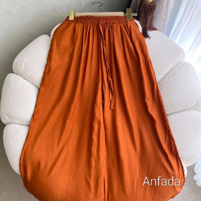 KULOT RAYON HIGHWAIST LOOSE PANTS |KULOT RAYON PREMIUM | MUAT BB 75KG Wanita celana oro Serut Crinkl