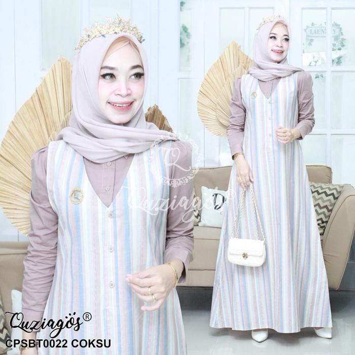 Set 2in1 Operal+kemerja crop top Quziagos Setelan Wanita Muslim,berbahan katun premium mix katun tri