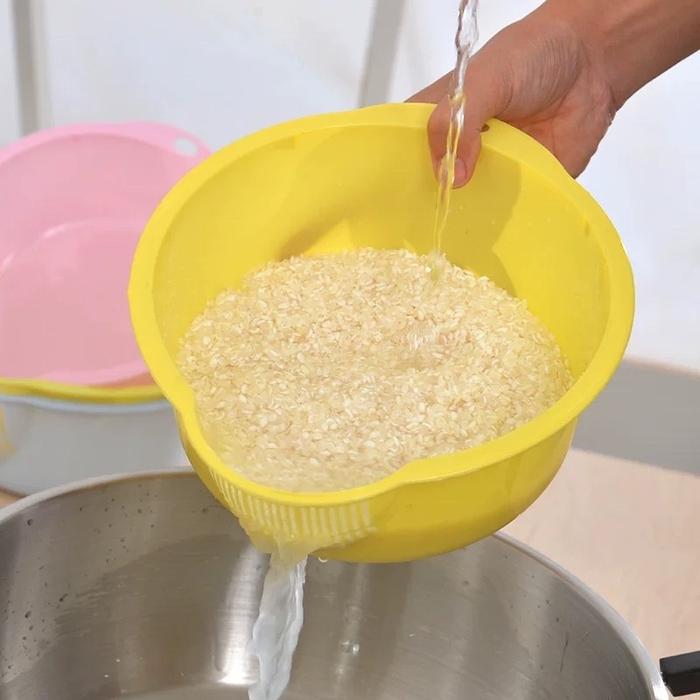 CL Baskom Cuci Beras Buah Sayuran Baskom Serbaguna Wadah Pencuci Beras Keranjang Tempat Buah Sayur S