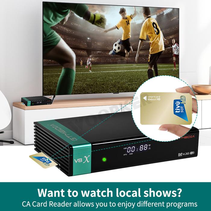 Gtmedia V8X NOVA DVB S2 S2X WIFI Bawaan Mendukung AVS + H.265
