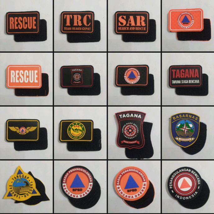 patch rubber aksesoris logo sar bpbd rescue atribut perlengkapan tim sar tempelan karet