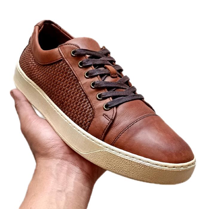ALLEN EDMONDS BROWN LEATHER SNEAKERS  (USA)