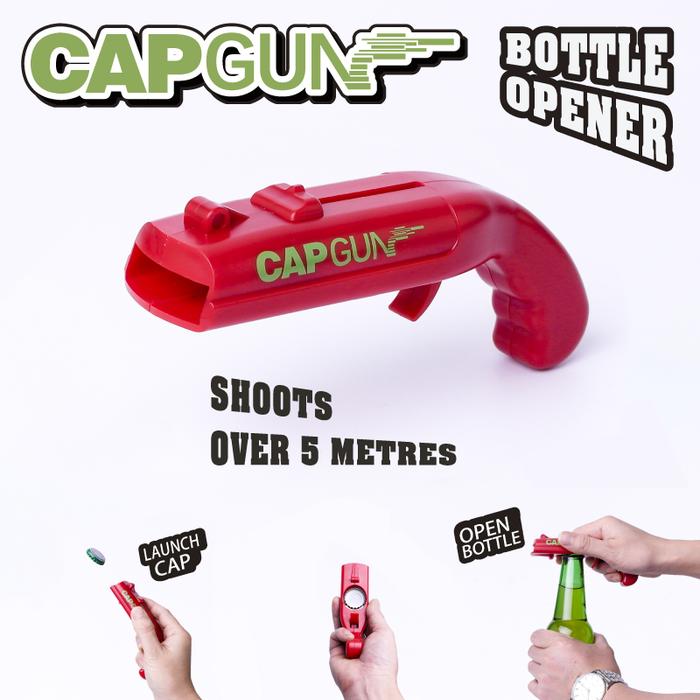 Beer Pistol Corkscrew Creative Drink Bottle Flying Cap Shooter Gun