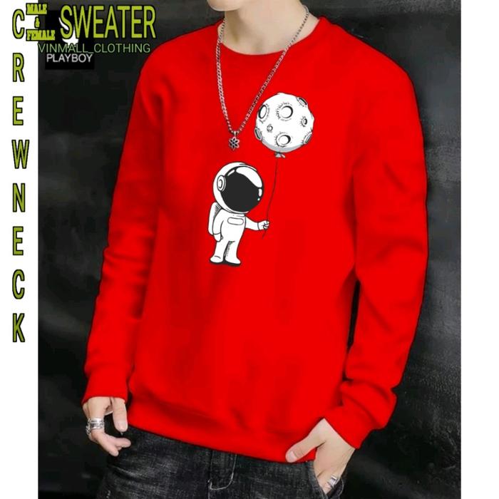 SWEATER BAJU LENGAN PANJANG NASA BALON HATI NEW MODEL TRENDY Katun Sablon Keren PRIA/Wanita Oversize