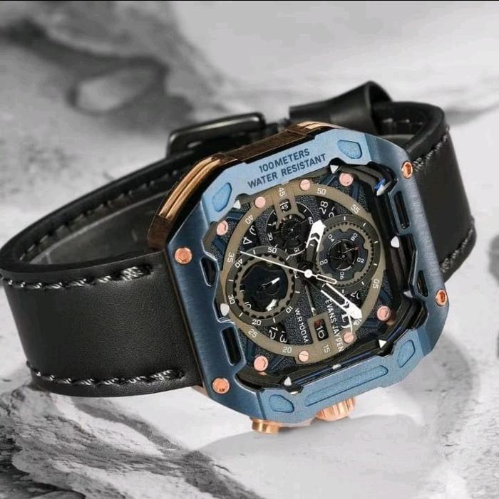 Jam Tangan Premium 9596 kulit Evans Jayden original