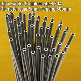 Pipa kapiler stainless steel 304 diameter luar 5mm panjang 500mm