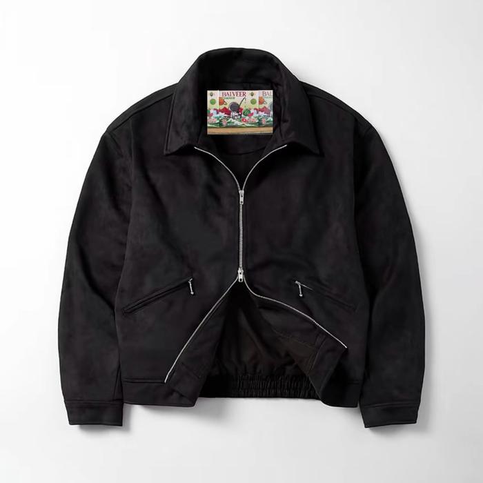 bal Jacket Bs1 - Locky Black Unisex Jaket Casual Pria Printing Zipper Cowok Hitam Kulit Branded Panj