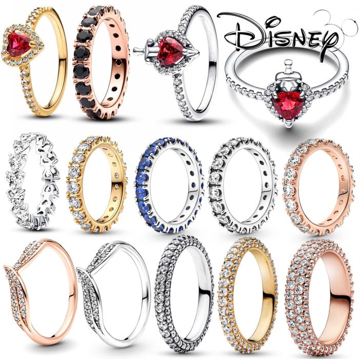 New Disney Villains Evil Queen Ring,Fit Woman Original Sparkling Row Eternity Ring Party DIY Set Jew