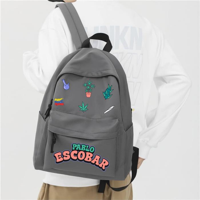 Tas Ransel Sekolah Keren Motif PABLO ESCOBAR Weed Tas BaPaLaptop Original MOREFLY Unisex