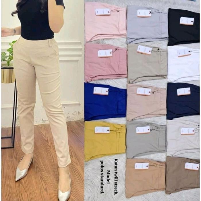 Celana Fauzira Katun Strect Celana panjang wanita katun - Fauzira Pants Melar Nyaman Tebal