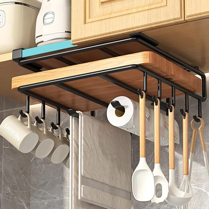 Rak Organizer gantung dapur dengan kait, rak dapur, rak penyimpanan