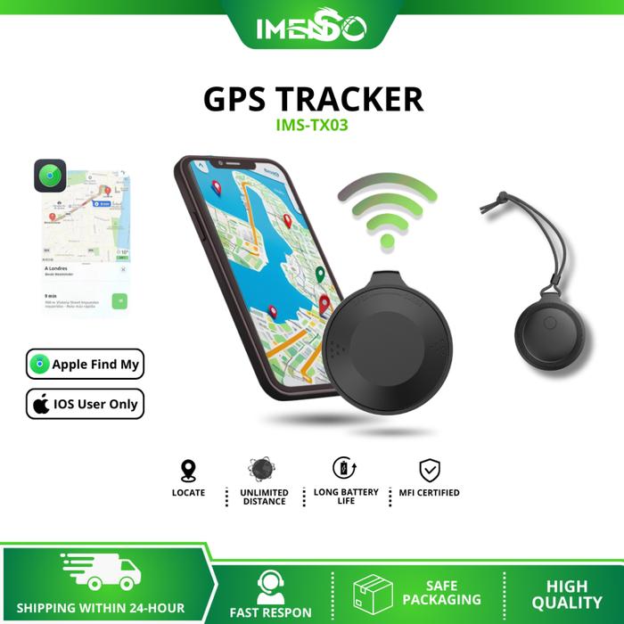 [KHUSUS IPHONE] IMENSO GPS Bluetooth mini pelacak lokasi tracker jarak jauh untuk motor hp tas