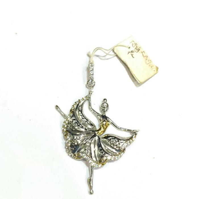 Liontin Ballerina Emas Putih 750
