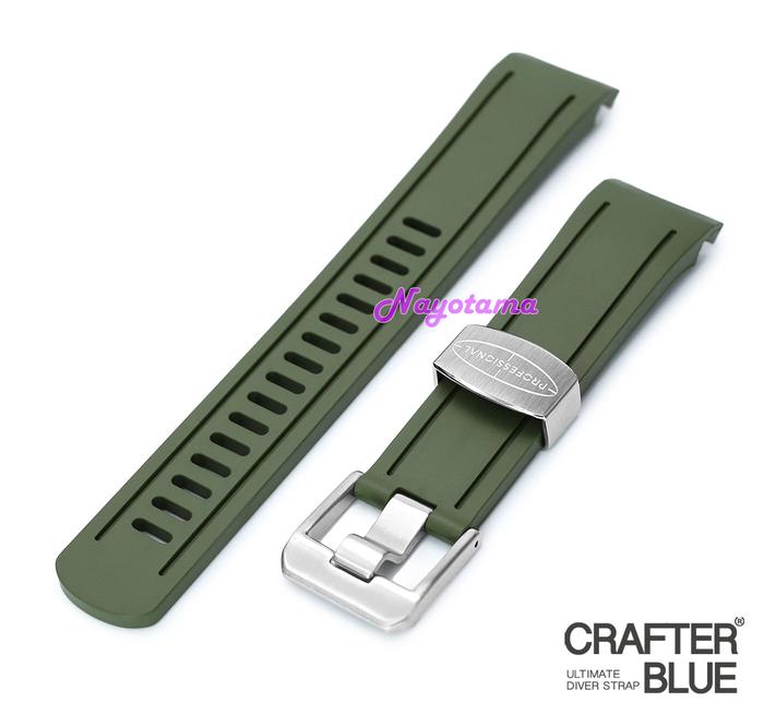 CRAFTER BLUE CB05 Rubber Strap Hijau Green Jam SEIKO 5 SRPD55 SKX007