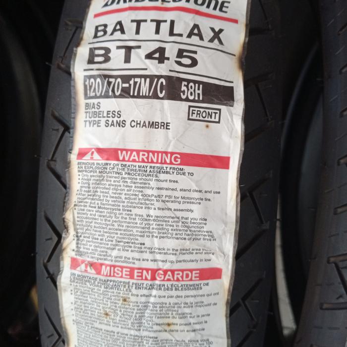 BAN LUAR BRIDGESTONE BATTLAX BT45 UKURAN 120/70-17 BATTLAX