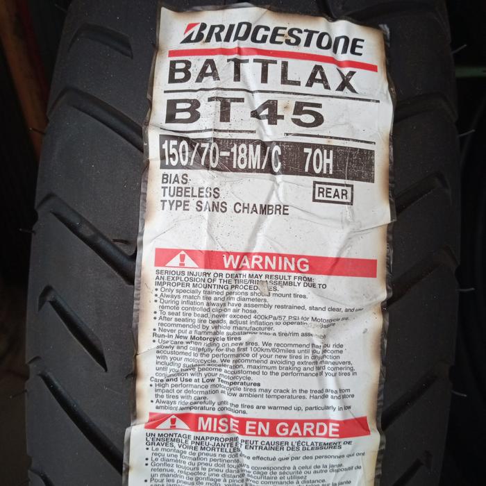 BAN LUAR BRIDGESTONE BATTLAX BT45 UKURAN 150/70-18 BATTLAX