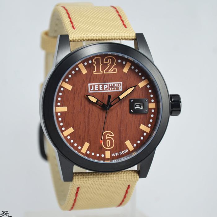 JEEP JPS71604 - Jam Tangan Pria Kanvas Original - Cream