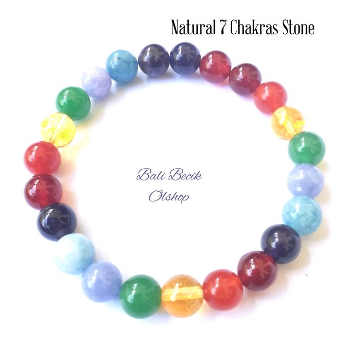 Gelang Batu 7 Cakra Chakra ASLI 8mm