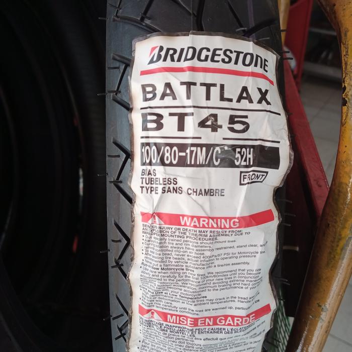BAN LUAR BRIDGESTONE BATTLAX BT45 UKURAN 100/80-17 BATTLAX