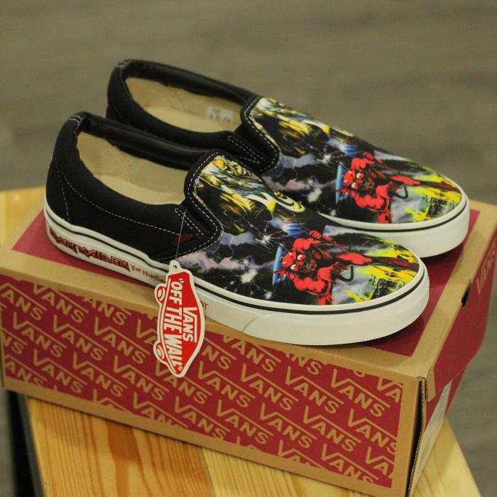 Harga Promo Sepatu Premium Vans Slip iron Maiden 30Th Waffle ICC