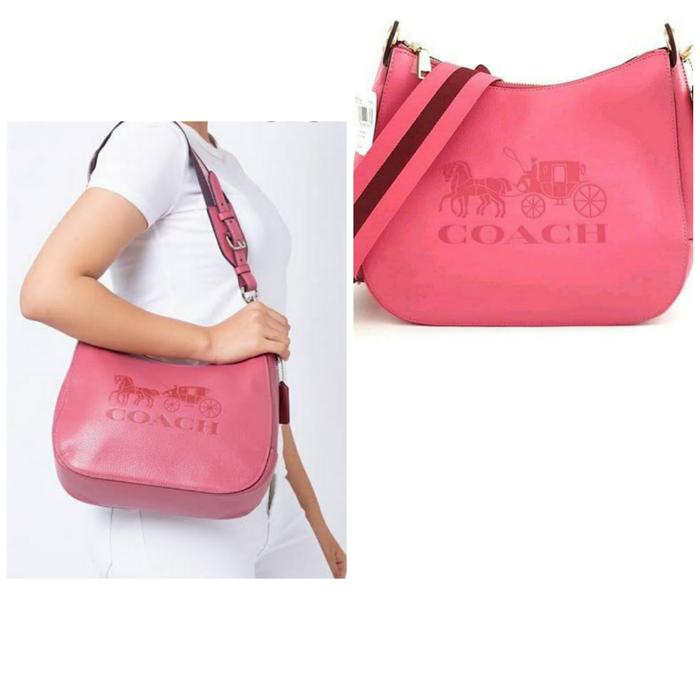TAS WANITA COACH ORI - COACH JES LEATHER HOBO ROUGE