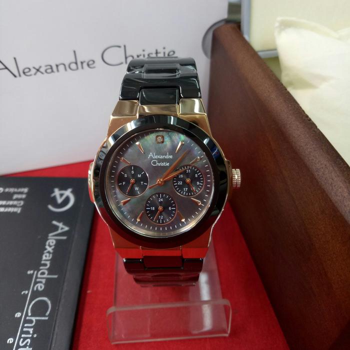 Jam Tangan analog Wanita Alexandre Christ Ac 2862 BF Ceramic Stainless