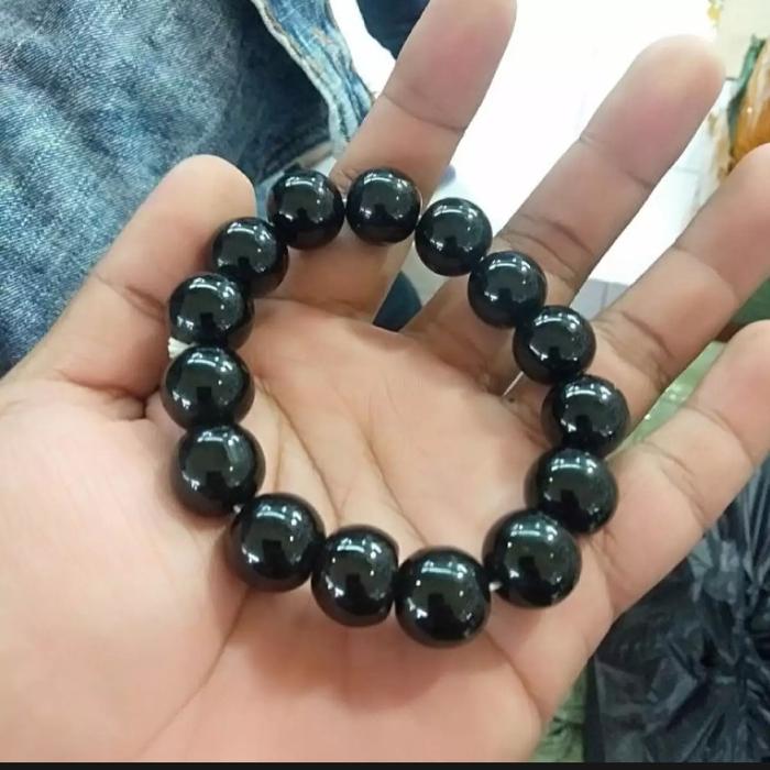 gelang batu giok hitam asli