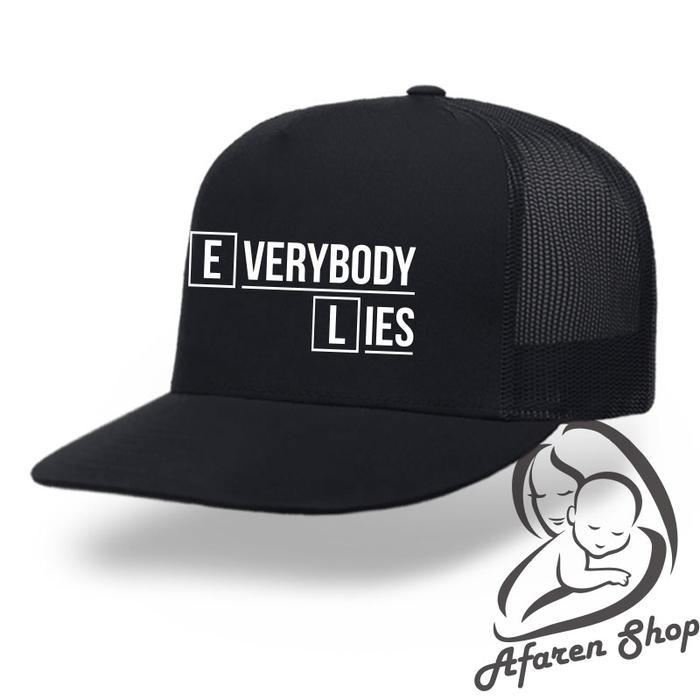 topi trucker jaring pria premium everybody lies