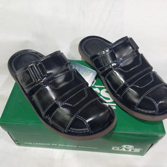 sendal sepatu slop kulit asli GATS original hg-061 hitam