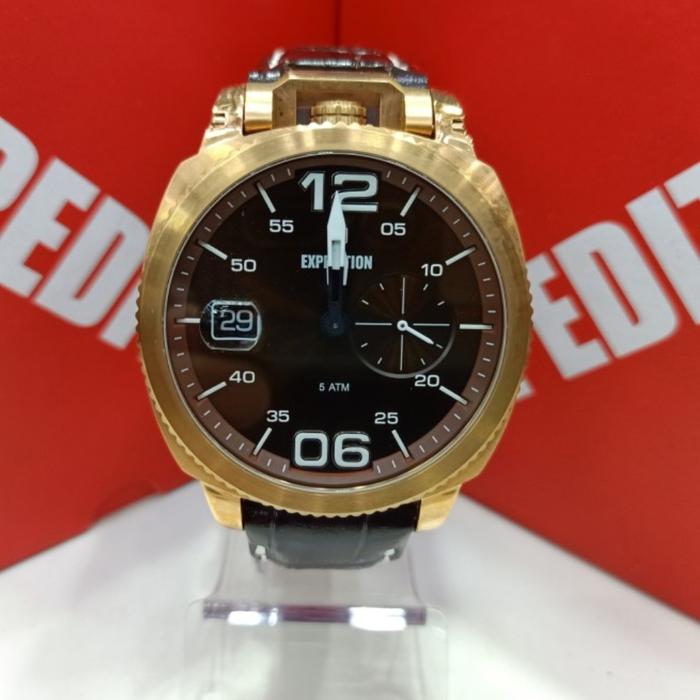 Jam Tangan Pria Original Expedition E6723 Brown Rosegold