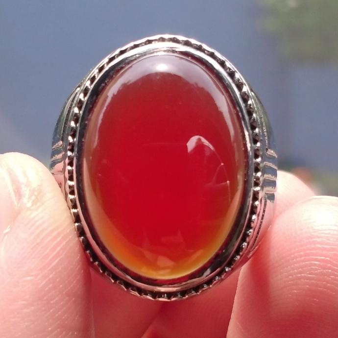 Cincin Batu Cempaka Madu Chalcedony Hot Crystal