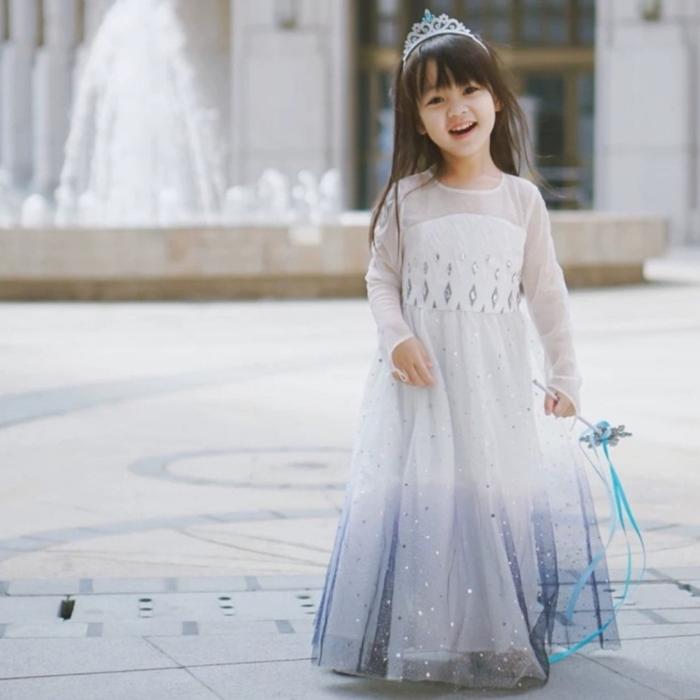 dress putih frozen elsa 2/white dress elsa/kostum elsa frozen anak