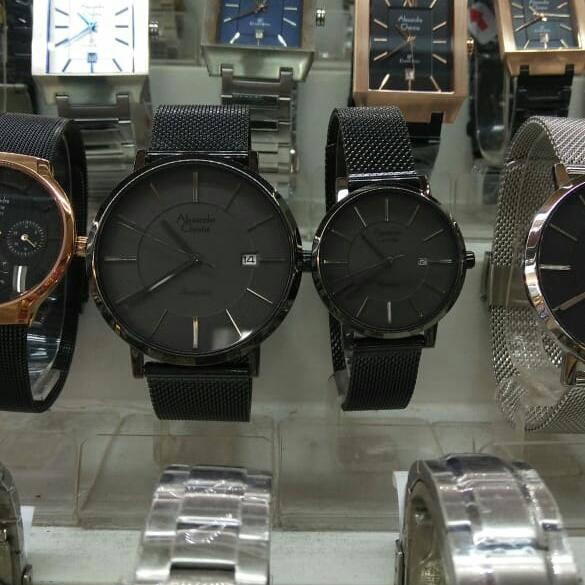 jam tangan analog couple alexandre christie ac 8628 MD dan LD steel