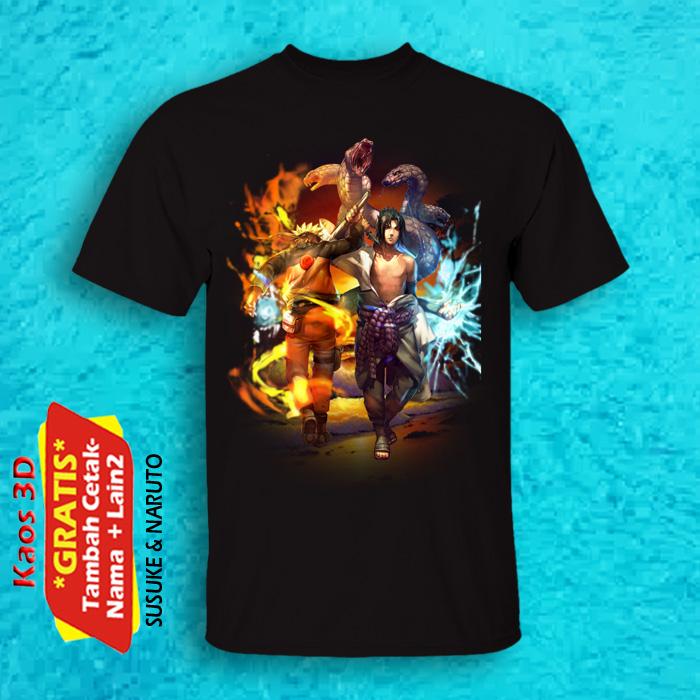 KAOS 3D ANAK DAN DEWASA GAMBAR SUSUKE & NARUTO KUALITAS REAL PICK 3D