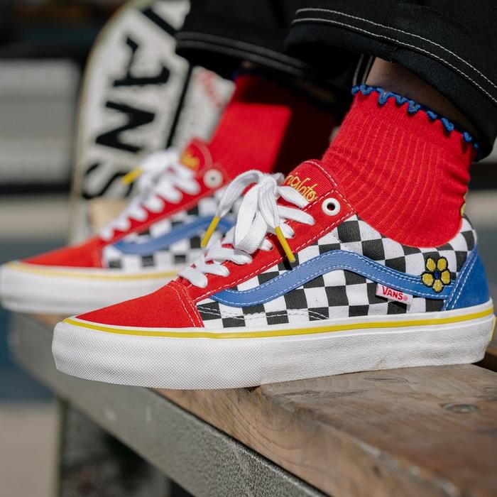 BRIGHTON ZEUNER x VANS OLD SKOOL PRO (POP CUSH INSOLE) - RED/CKBD/BLUE