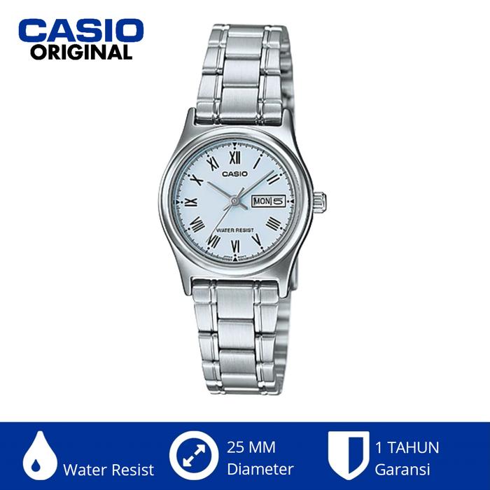 Casio Wanita Ltp-v006d-2budf Ltpv006d Jam Tangan Rantai Fashion Murah