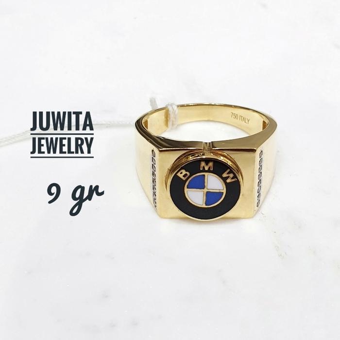CINCIN EMAS LAKI PRIA BMW KEREN ITALY 75% ROSEGOLD