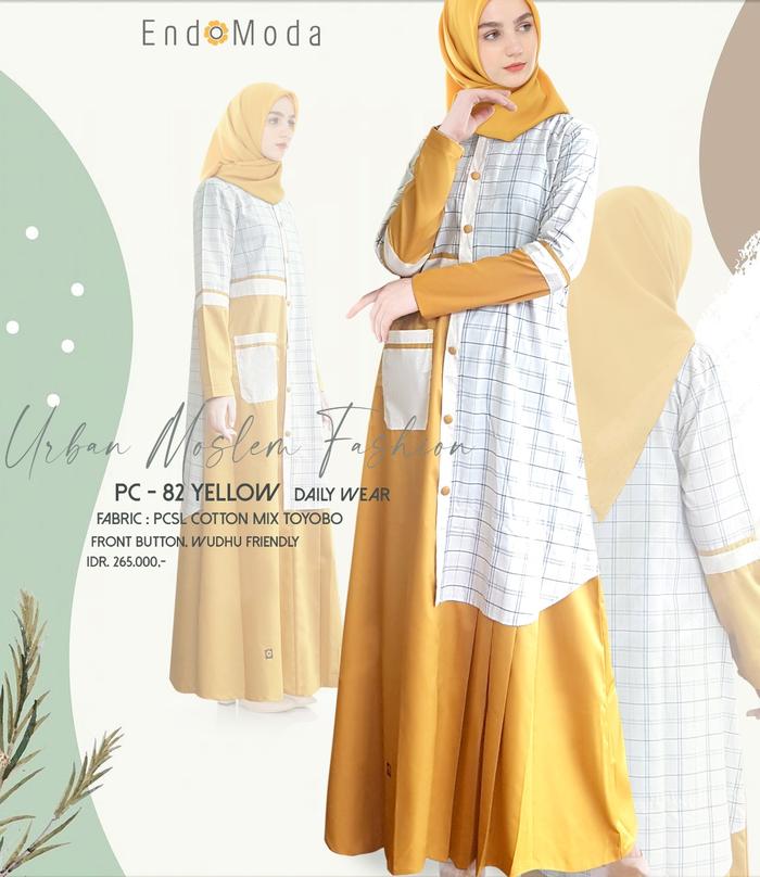 GAMIS MUSLIMAH ENDOMODA PC 82 YELLOW