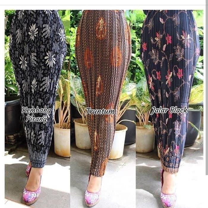 Rok Batik Wanita Model Plisket Bahan Semi Sutra Silky Warna Tosca /Abu-abu/ Pink