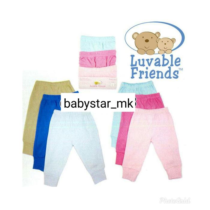 Luvable Friends Baby Pants - celana jogger bayi isi 3pcs GIRL