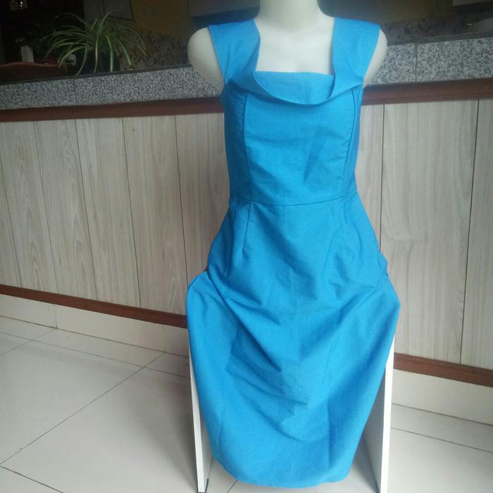 Dress biru preloved second BD37