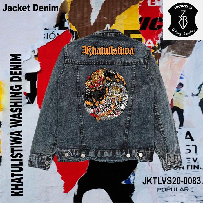 Jaket levis blackwash sukijan kultur balinese lukis