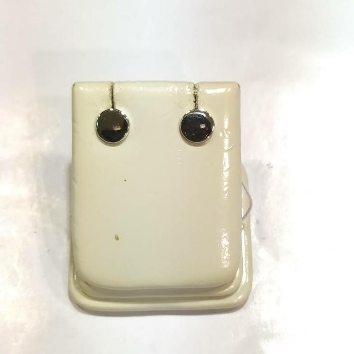 Anting Tusuk Bulat Emas Putih 750