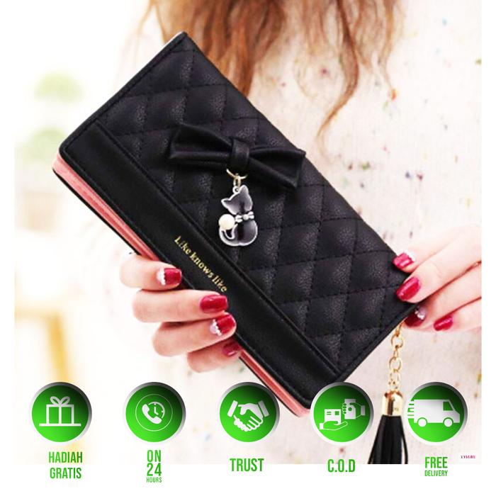Dompet Pita lipat Panjang-Dompet Koin/kartu/photo-Gratis gantungan