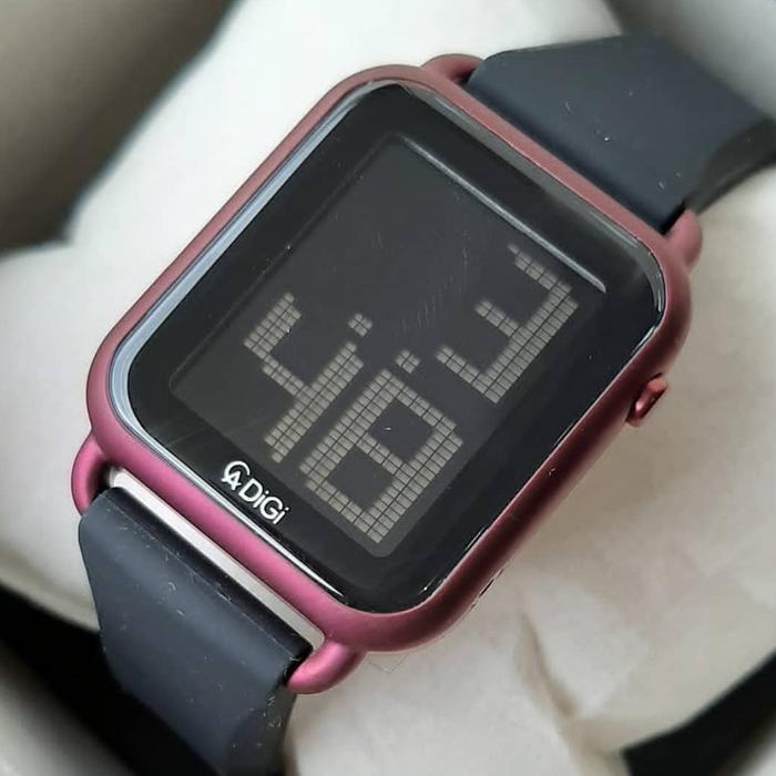 Alexandre Christie Digi AC9332 Black Purple Jam Tangan Original