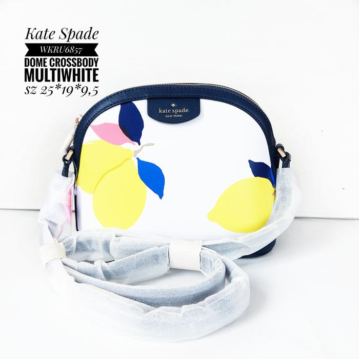 TAS WANITA BRANDED ORIGINAL KS DOME CROSSBODY WHITE MULTI