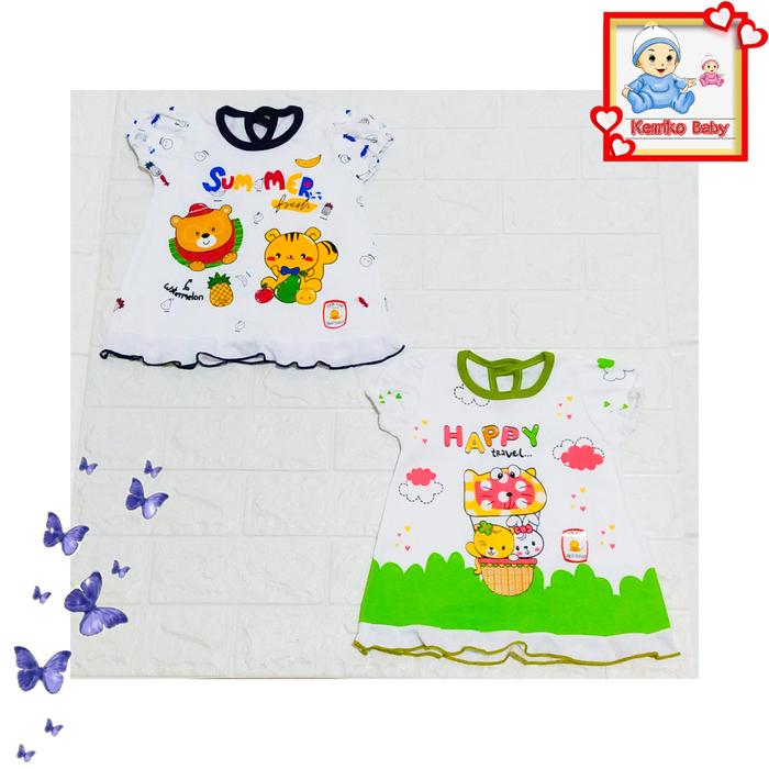 2Pcs Baju Rok Bayi Perempuan/Dress Rample Pendek Bayi N2