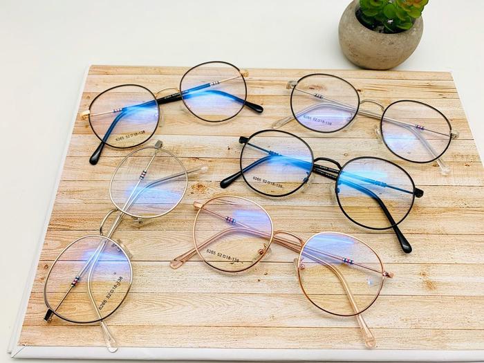Frame kacamata minus besi bulat 6265 + lensa antiradiasi