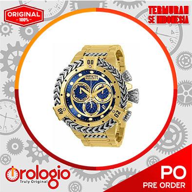 Invicta Reserve Hercules 53mm Swiss Mvt SS Steel Gold Tone, Blue Gold
